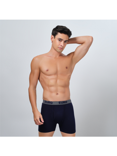 Euro Men's Elastane Trunks | Pack of 1 Assorted Colors | Stretchable Cotton Blend with Anti-Ride-Up Design