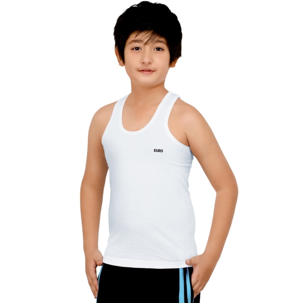 EURO MICRA JUNIOR VEST WHITE PACK OF 1