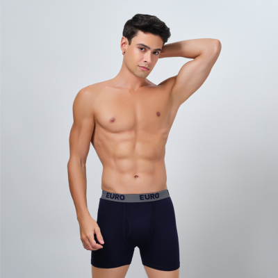 Euro Men's Elastane Trunks | Pack of 1 Assorted Colors | Stretchable Cotton Blend with Anti-Ride-Up Design